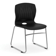 OfficeSource | Slash | Armless Sled Base Stack Chair with Chrome Frame