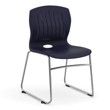 OfficeSource | Slash | Armless Sled Base Stack Chair with Chrome Frame