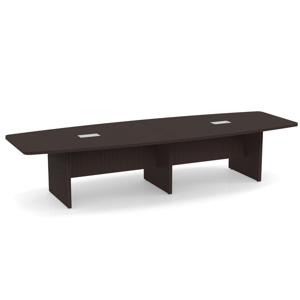 OfficeSource OS Conference Tables Boat Shaped Conference Table with Slab Base