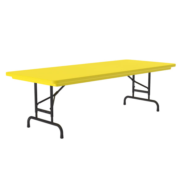 OfficeSource | Colorful Blow Mold Folding Tables | Adjustable Height Blow Mold Table - 60'' x 30''