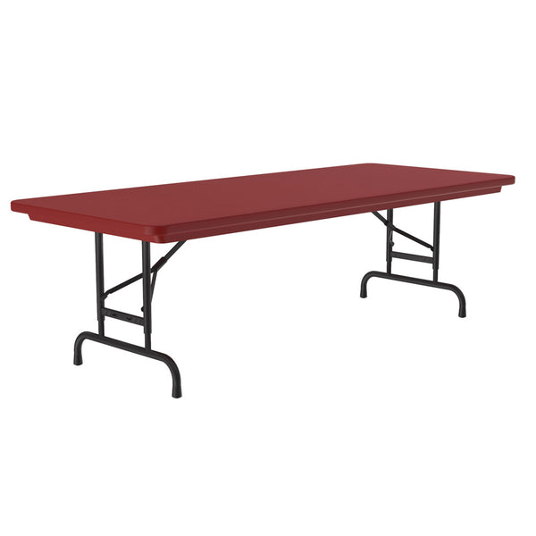 OfficeSource | Colorful Blow Mold Folding Tables | Adjustable Height Blow Mold Table - 72'' x 30''