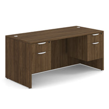 OfficeSource OS Laminate Collection Double 3/4 Pedestal Desk - 66'' x 30''