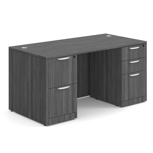 OfficeSource OS Laminate Collection Double Full Pedestal Desk - 60'' x 30''