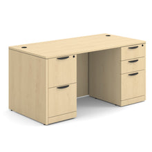OfficeSource OS Laminate Collection Double Full Pedestal Desk - 60'' x 30''