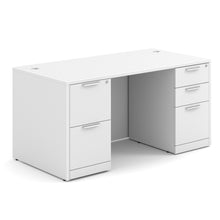 OfficeSource OS Laminate Collection Double Full Pedestal Desk - 60'' x 30''