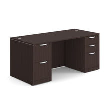 OfficeSource OS Laminate Collection Double Full Pedestal Desk - 66'' x 30''