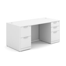 OfficeSource OS Laminate Collection Double Full Pedestal Desk - 66'' x 30''