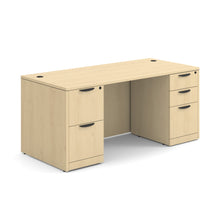 OfficeSource OS Laminate Collection Double Full Pedestal Desk - 66'' x 30''