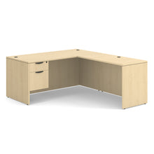OfficeSource OS Laminate Collection Single 3/4 Pedestal ''L'' Desk - 66'' x 30''