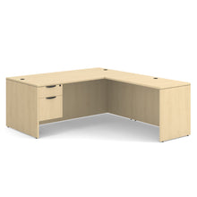 OfficeSource OS Laminate Collection Single 3/4 Pedestal ''L'' Desk - 71'' x 36''
