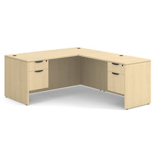 OfficeSource OS Laminate Collection Double 3/4 Pedestal ''L'' Desk - 66'' x 30''