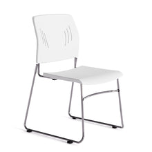 OfficeSource Stacked Seating Armless Stackable Side Chair with Chrome Frame