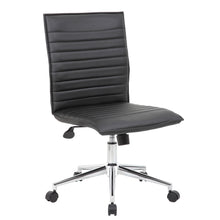 OfficeSource | Ridge | Executive Mid Back Armless, Ribbed Back Task Chair  w/Chrome Base