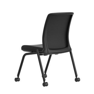 OfficeSource Orion Armless Nesting Chair with Black Frame - Set of 2