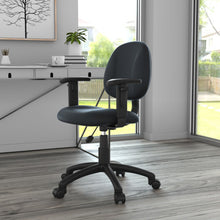 OfficeSource | Effort | Black Leather Armless Deluxe Posture Chair with Black Frame