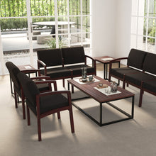 Lenox 24'' x 48'' Rectangular  Coffee Table with Black Metal Base