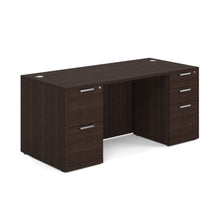 OfficeSource OS Laminate Collection Double Full Pedestal Desk - 66'' x 30''