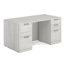 OfficeSource OS Laminate Collection Double Full Pedestal Desk - 60'' x 30''
