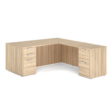 OfficeSource | OS Laminate | Double Full Pedestal ''L'' Desk - 71'' x 36''