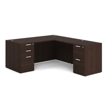 OfficeSource OS Laminate Collection Double Full Pedestal ''L'' Desk - 66'' x 30''