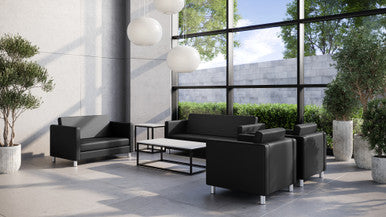 OfficeSource | Define | Sofa with Silver Metal Legs