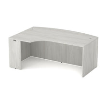 OfficeSource | OS Laminate | Bow Front Desk Shell with Left Corner Extension