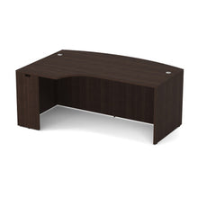 OfficeSource | OS Laminate | Bow Front Desk Shell with Left Corner Extension