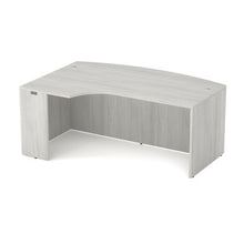 OfficeSource | OS Laminate | Bow Front Desk Shell with Left Corner Extension