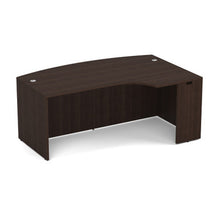 OfficeSource | OS Laminate | Bow Front Desk Shell with Right Corner Extension