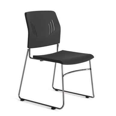 OfficeSource Stacked Seating Armless Stackable Side Chair with Chrome Frame