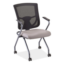 OfficeSource | CoolMesh Pro | Mesh Back Nesting Chair with Upholstered Seat and Titanium Frame
