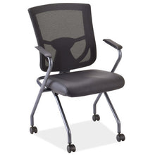 OfficeSource | CoolMesh Pro | Mesh Back Nesting Chair with Upholstered Seat and Titanium Frame