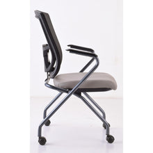 OfficeSource | CoolMesh Pro | Mesh Back Nesting Chair with Upholstered Seat and Titanium Frame