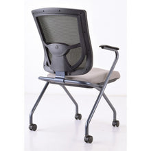 OfficeSource | CoolMesh Pro | Mesh Back Nesting Chair with Upholstered Seat and Titanium Frame
