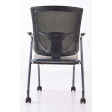 OfficeSource | CoolMesh Pro | Mesh Back Nesting Chair with Upholstered Seat and Titanium Frame