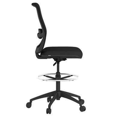 OfficeSource Orion Armless Mesh Back Task Stool with Black Frame