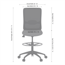 OfficeSource Orion Armless Mesh Back Task Stool with Black Frame