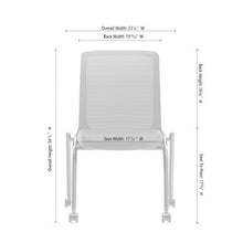 OfficeSource Orion Armless Nesting Chair with Black Frame - Set of 2