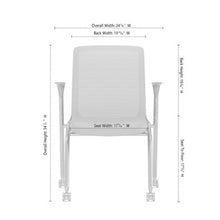 OfficeSource Orion Nesting Chair with Arms and Black Frame - Set of 2