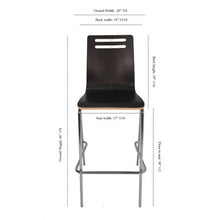 OfficeSource | Rowan | Square Bentwood Bar Height Café Stool - Set of 2