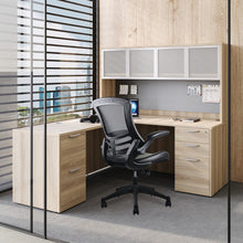 OfficeSource | Serene Collection | Flip Arm Mesh Back Task Chair with Black Frame
