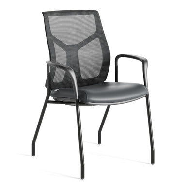 OfficeSource Starlight Executive Guest Chair with Black Frame