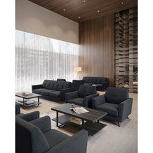 OfficeSource | Partridge | Loveseat with Light Wood Legs