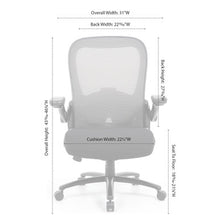 OfficeSource | Ryde | Big & Tall High Back Mesh Task Chair with Flip Arm