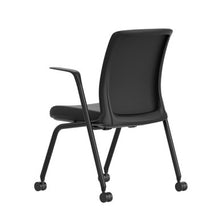 OfficeSource Orion Nesting Chair with Arms and Black Frame - Set of 2