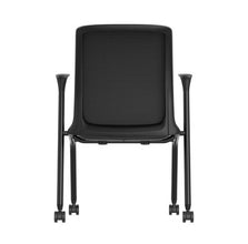 OfficeSource Orion Nesting Chair with Arms and Black Frame - Set of 2