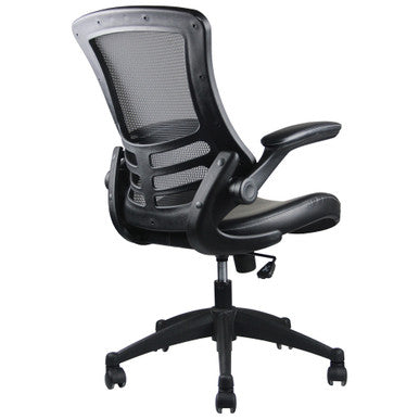 OfficeSource | Serene Collection | Flip Arm Mesh Back Task Chair with Black Frame