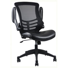 OfficeSource | Serene Collection | Flip Arm Mesh Back Task Chair with Black Frame
