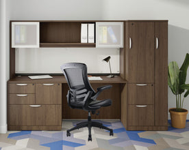 OfficeSource | Serene Collection | Flip Arm Mesh Back Task Chair with Black Frame