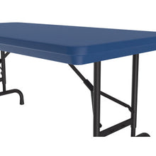 OfficeSource | Colorful Blow Mold Folding Tables | Adjustable Height Blow Mold Table - 48'' x 24''